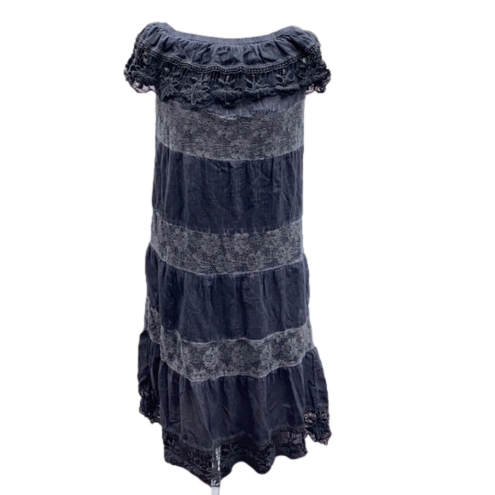 Indigo Thread Co. Gray BOHO Maxi Dress small